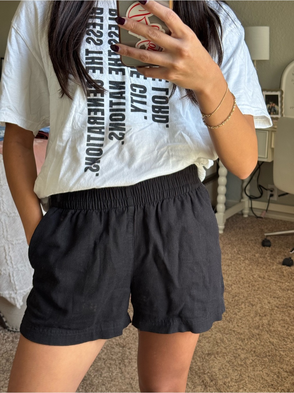 Old Navy Black Linen Shorts